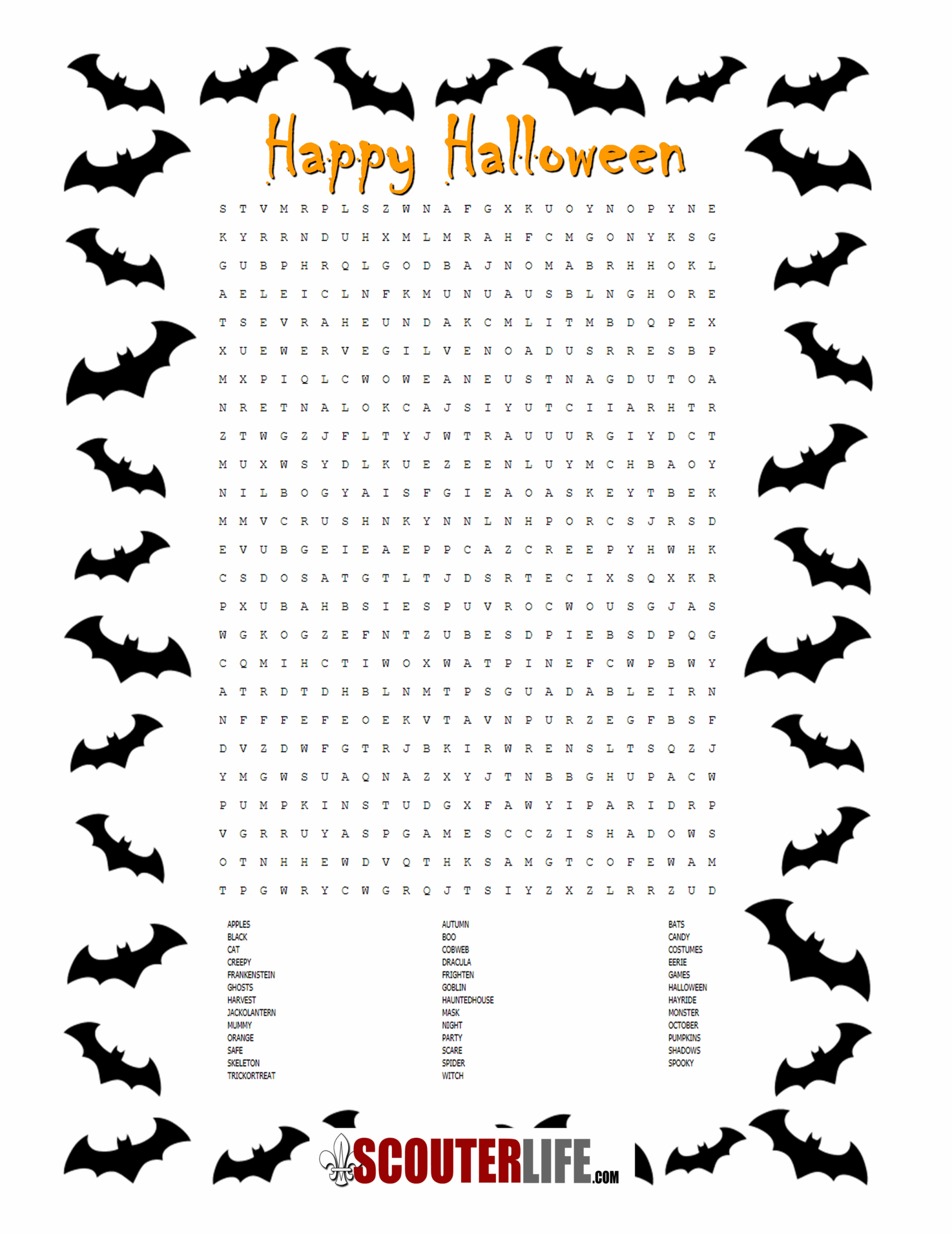 Printable Cub Scout Word Search