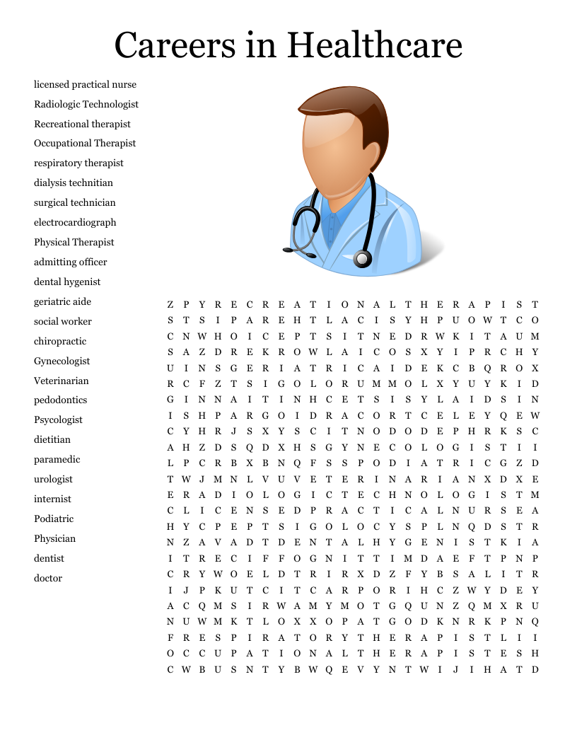 Careers Word Search Printable
