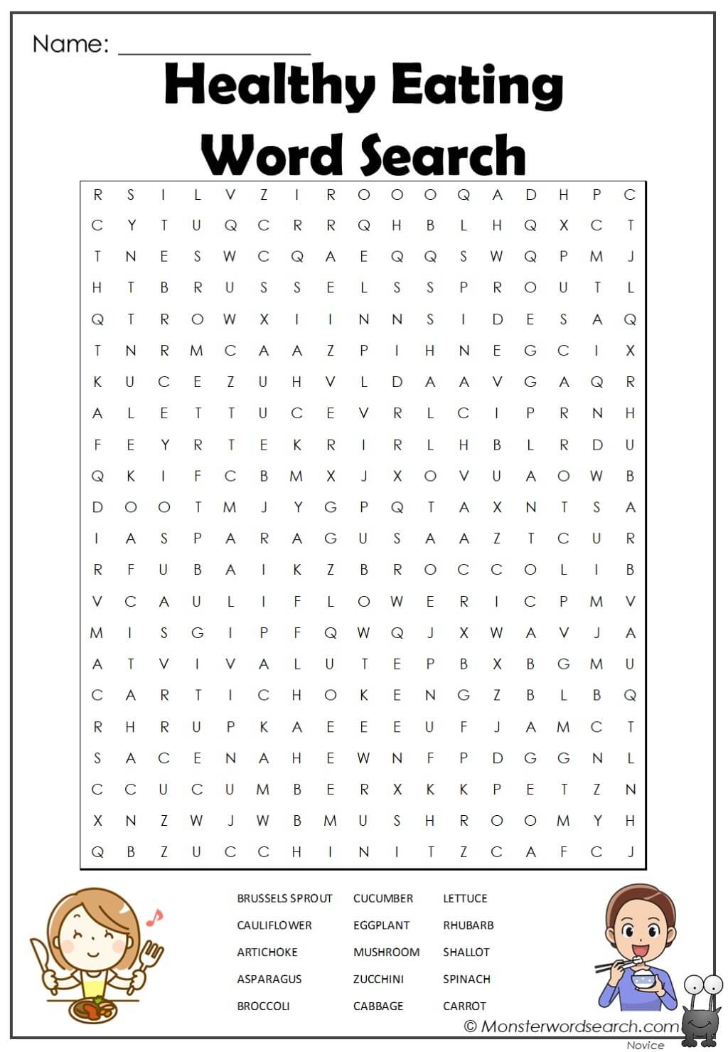 Printable Healthy Food Word Search