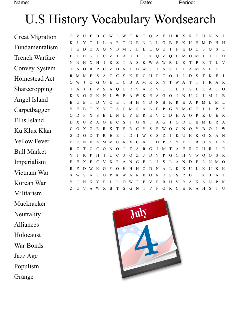 HomeStead Act Of 1862 Word Search WordMint