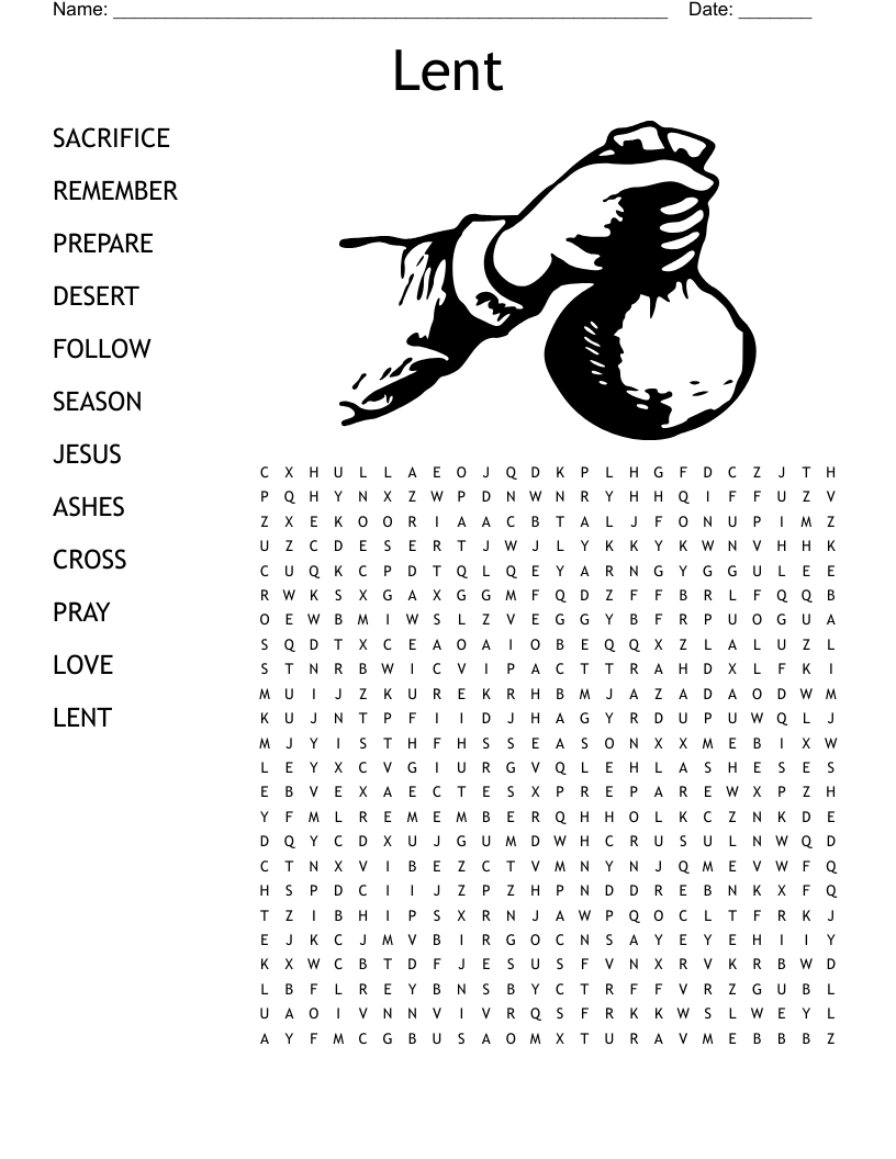 Lent Word Search WordMint Lent Word Search WordMint