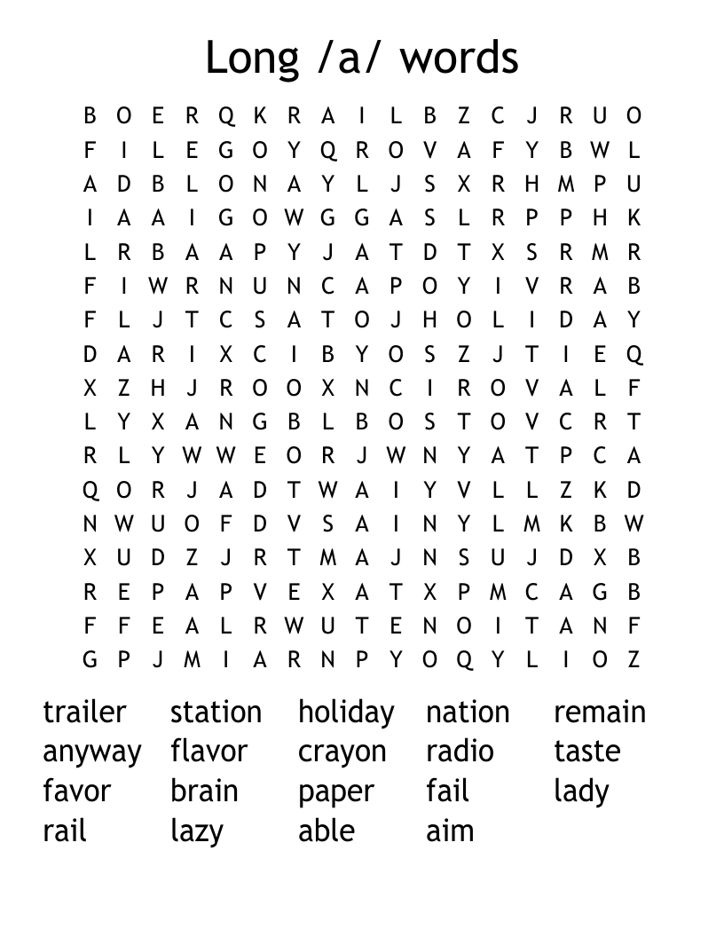 Free Printable Word Search Puzzle Maker