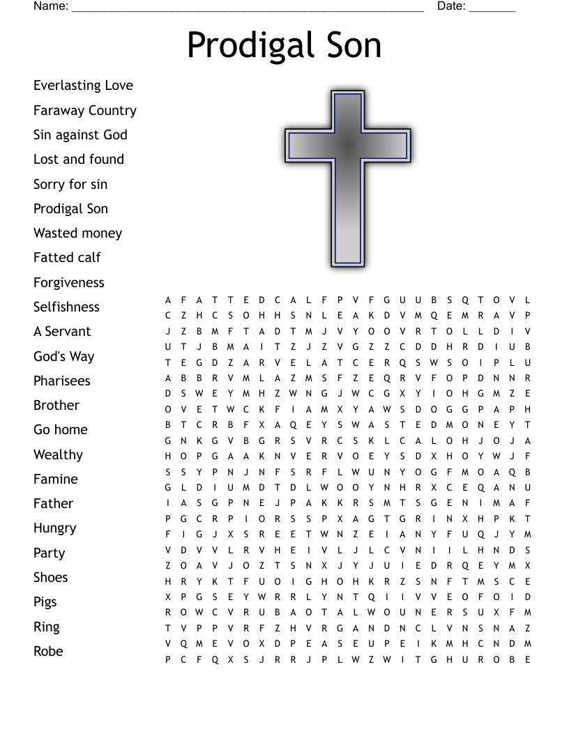 Luke 15 11 32 Word Search WordMint
