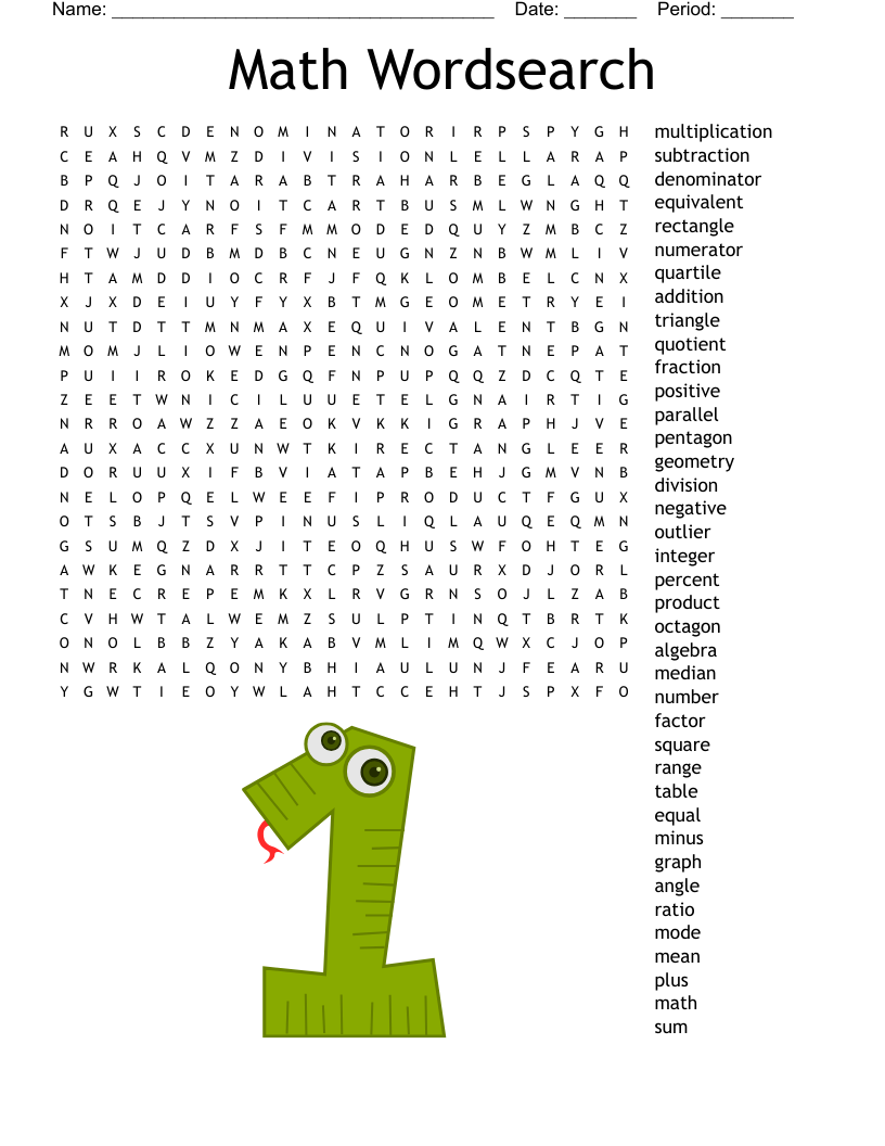 Math Terms Word Search WordMint
