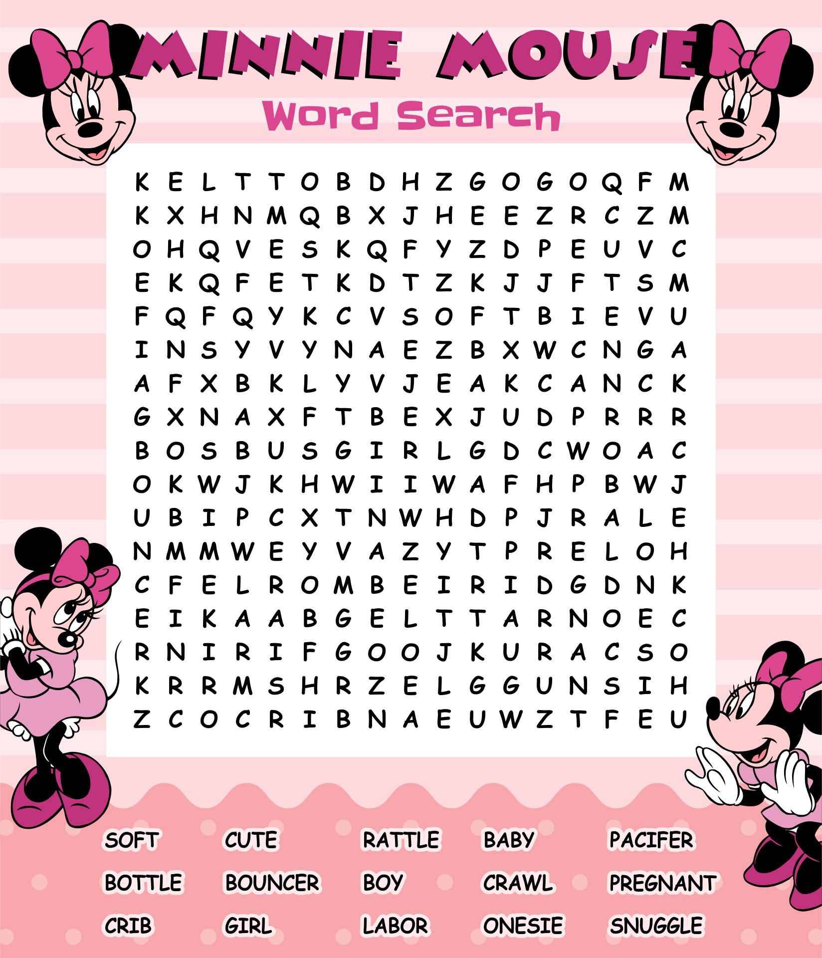 Minnie Mouse Word Search 10 Free PDF Printables Printablee