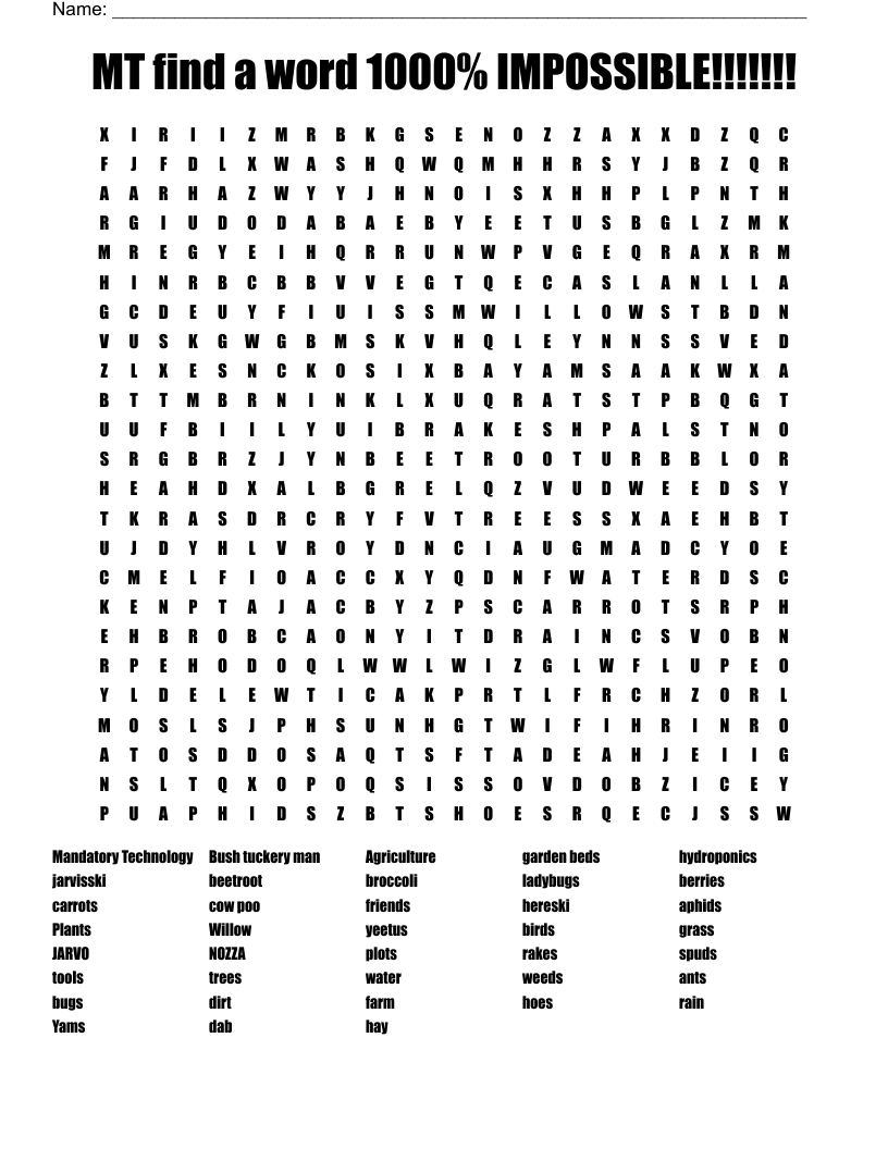 MT Find A Word 1000 IMPOSSIBLE Word Search WordMint