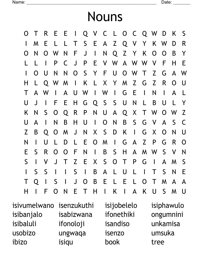 Nouns Word Search WordMint Nouns Word Search WordMint