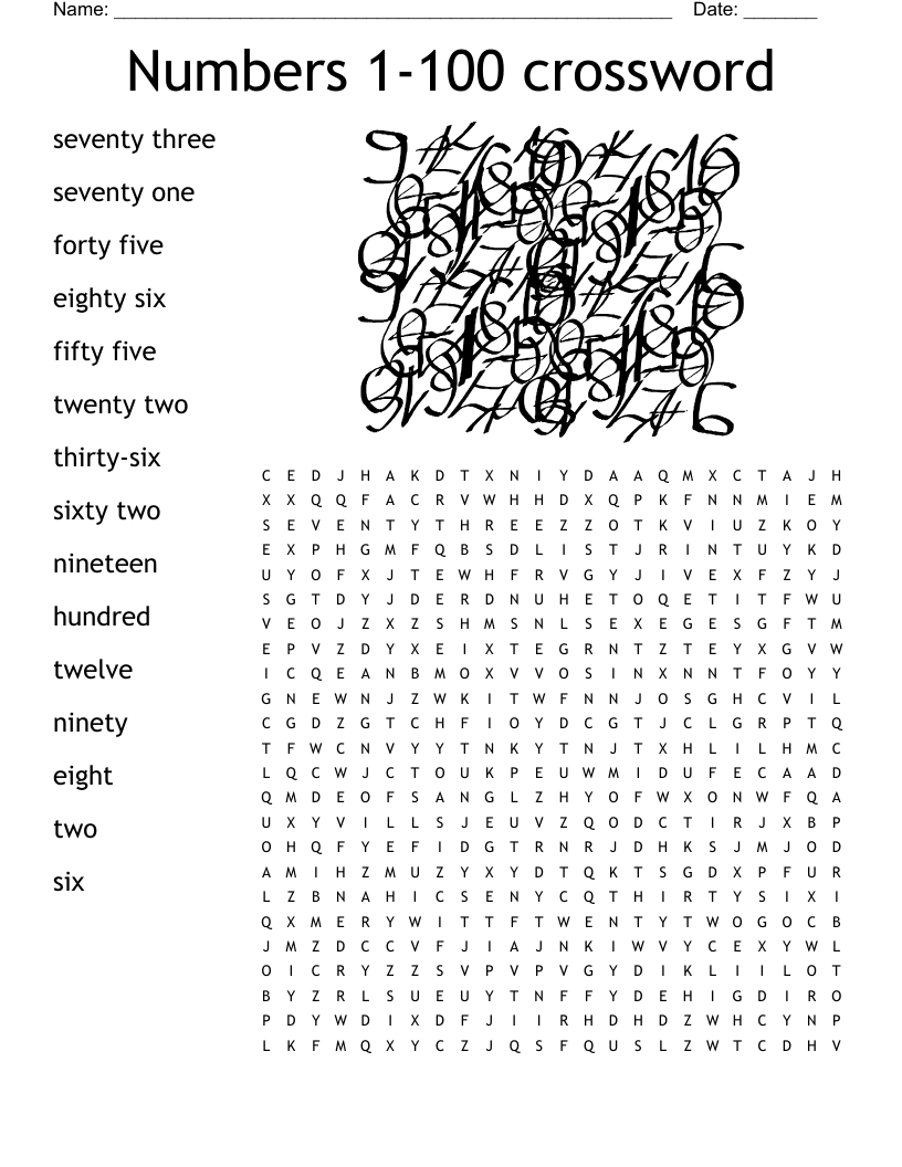 Word Search Puzzles Numbers Printable