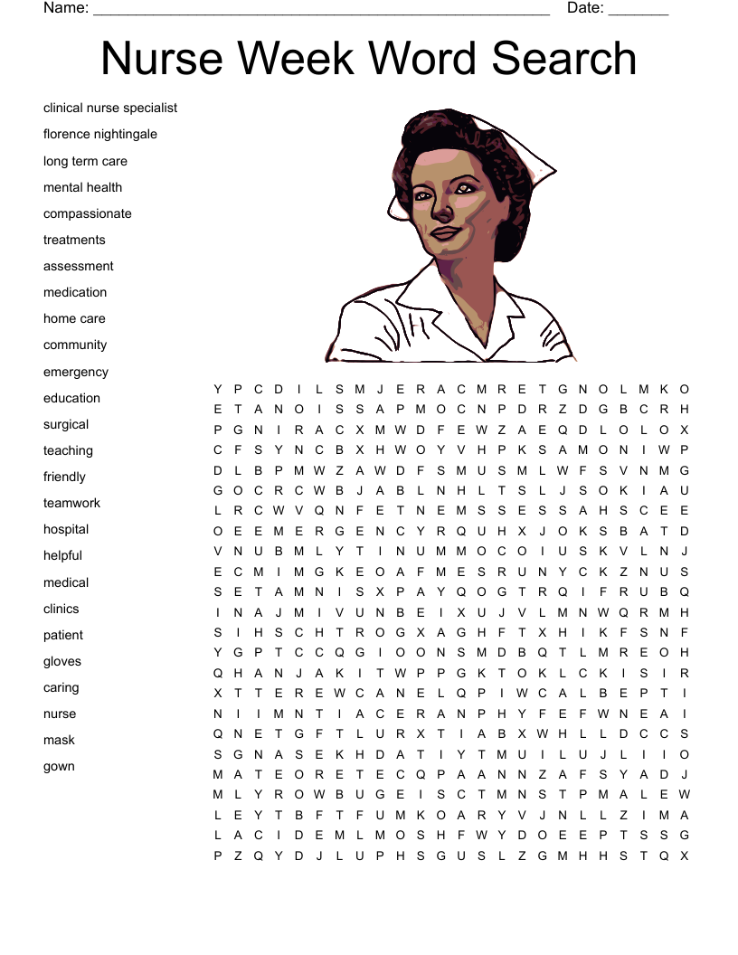 Nurse Week Word Search WordMint Nurse Week Word Search WordMint