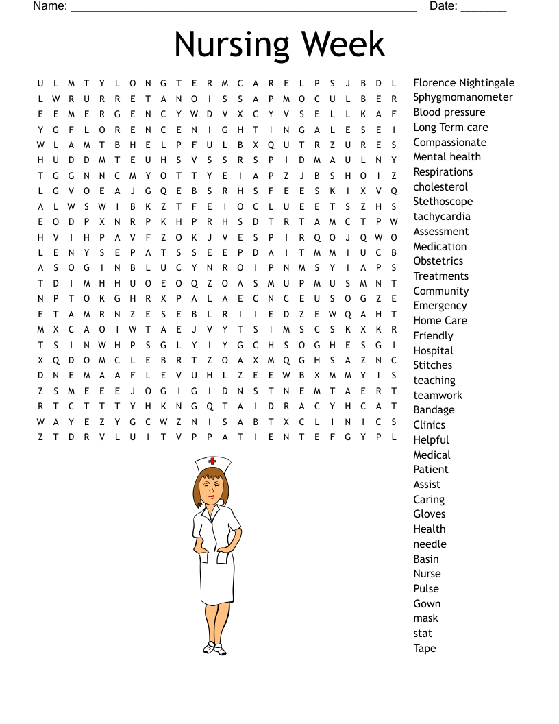 Nursing Week Word Search WordMint Nursing Week Word Search WordMint