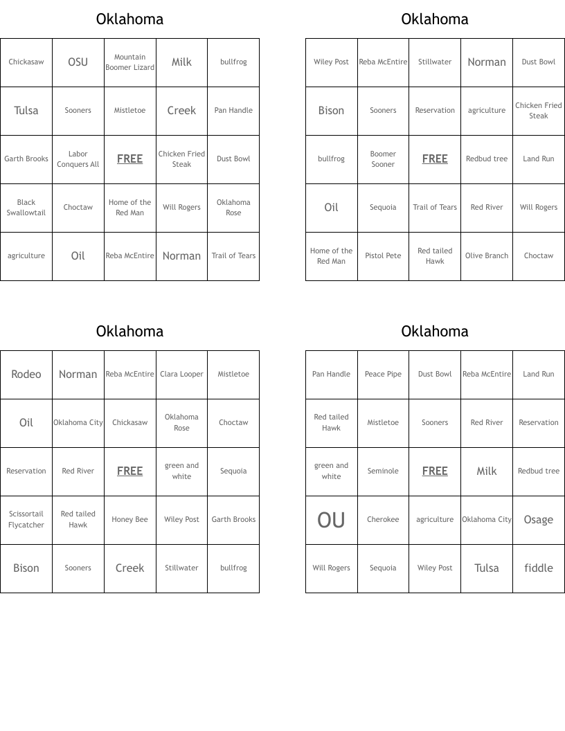 OKLAHOMA Word Search WordMint