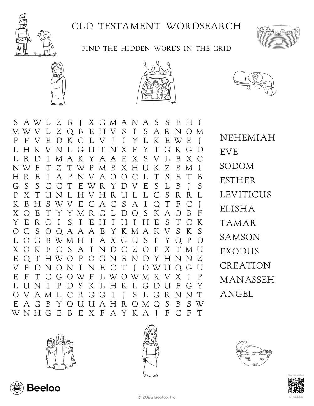 Old Testament Wordsearch Beeloo Printable Crafts And Activities For Kids