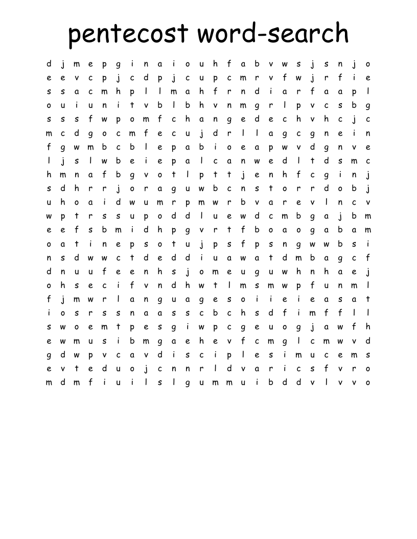 Pentecost Word Search WordMint