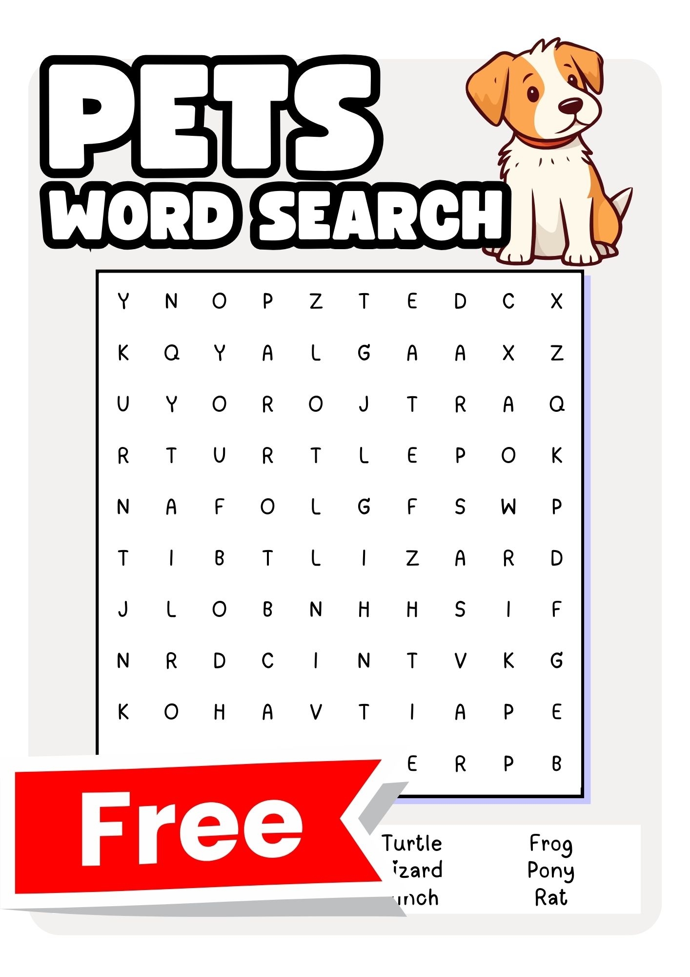Pets Word Searches Free To Print Teach Prints