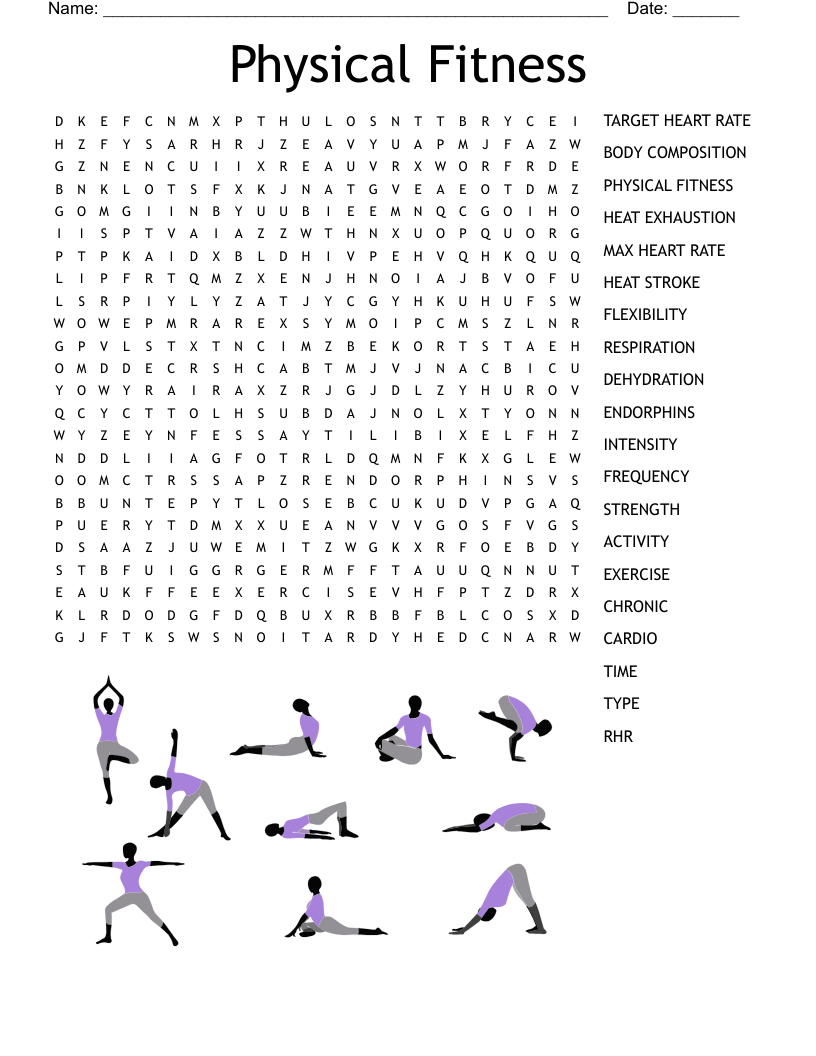 Printable Word Search Physical Education