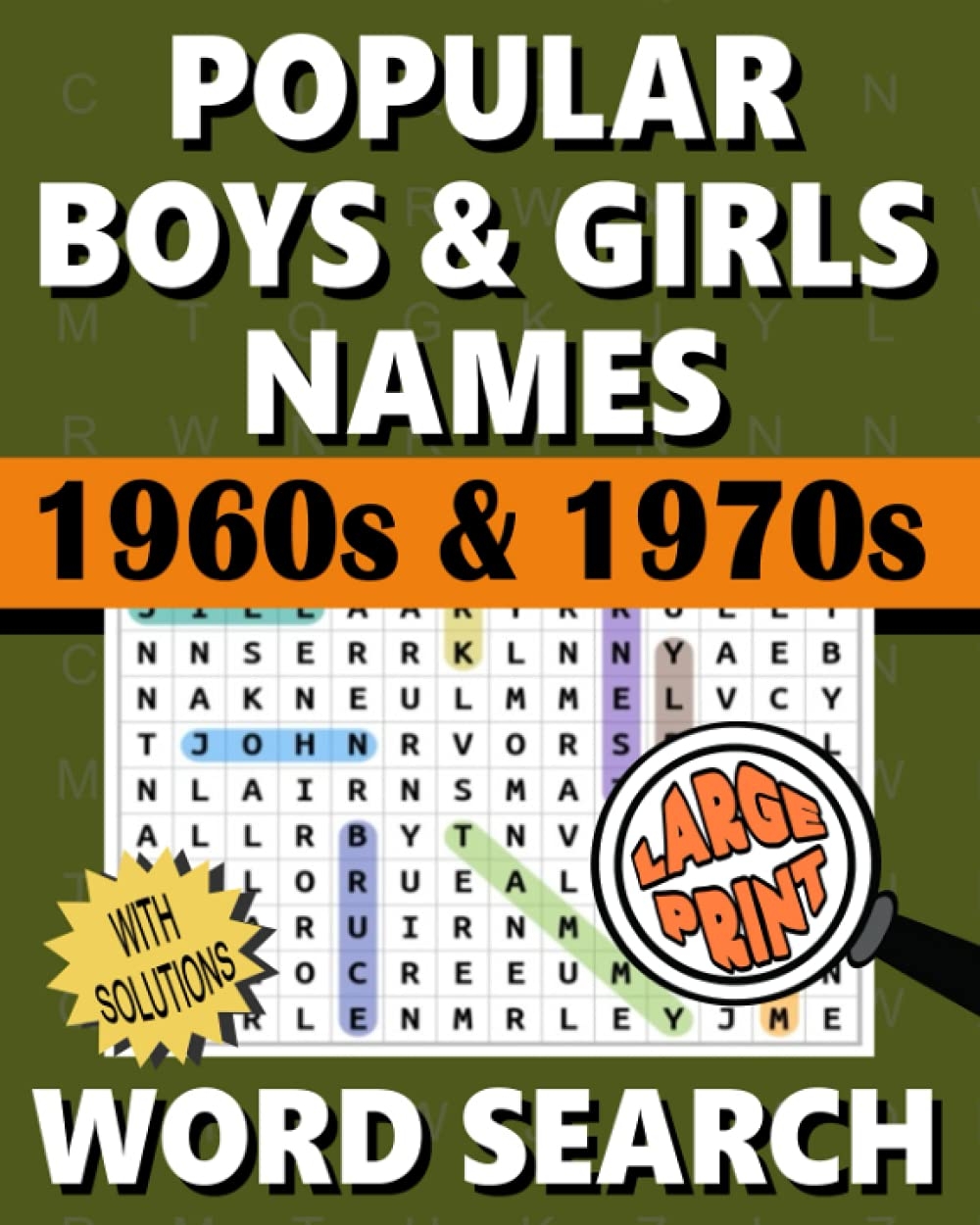 Popular Boys And Girls Names Word Search 1960s And 1970s 