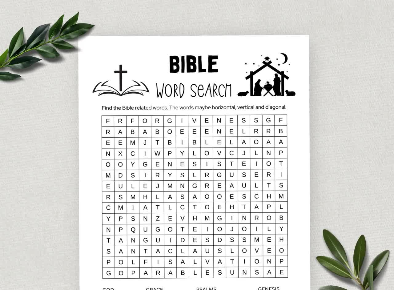 Free Printable Bible Words Search Puzzel
