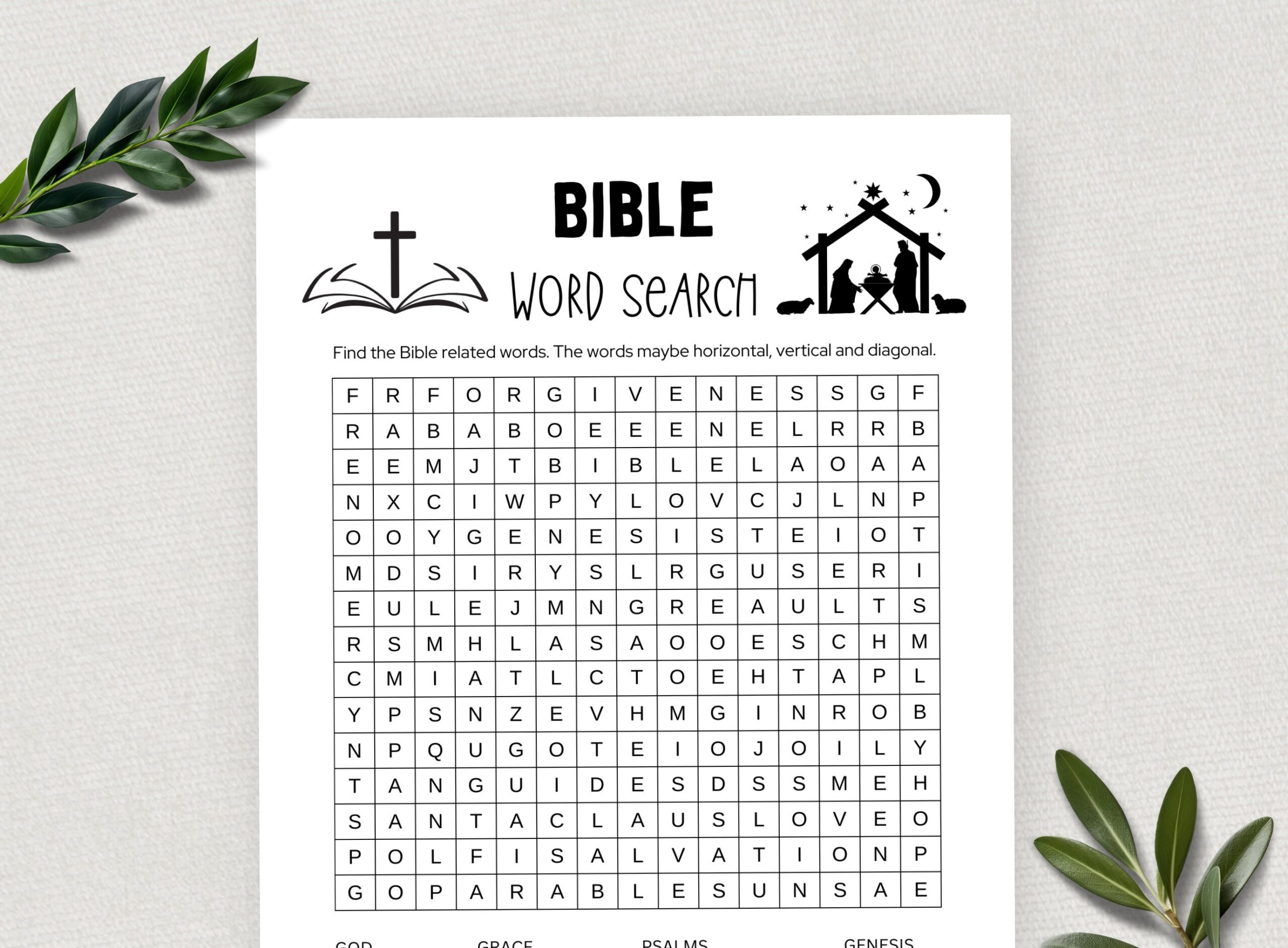 Printable Word Search From The Bible
