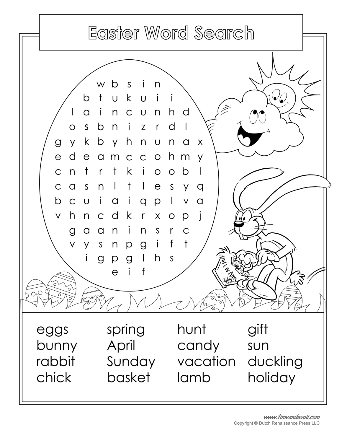 Printable Religious Easter Word Search