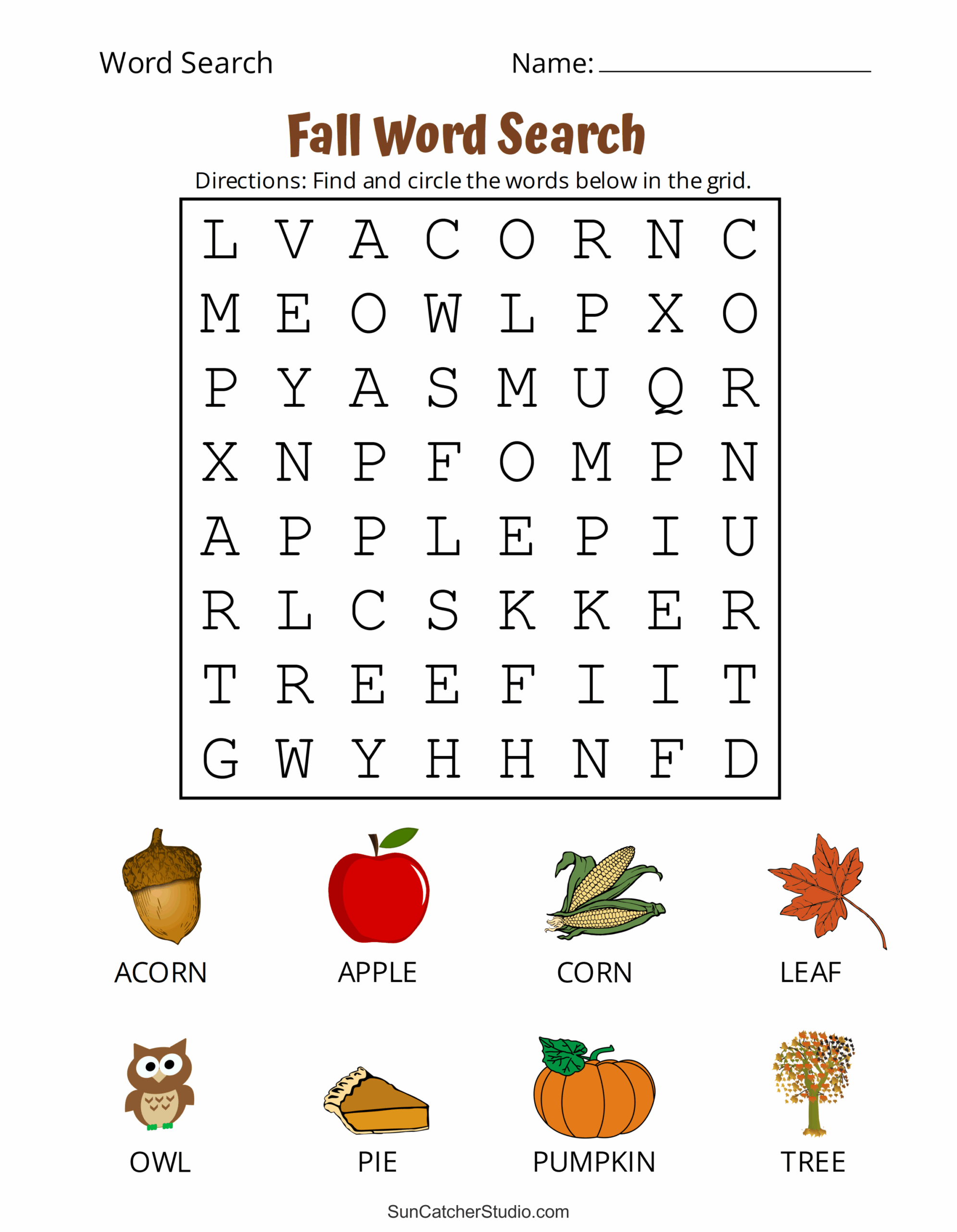 Printable Fall Word Search Puzzles Autumn Word Search Free 