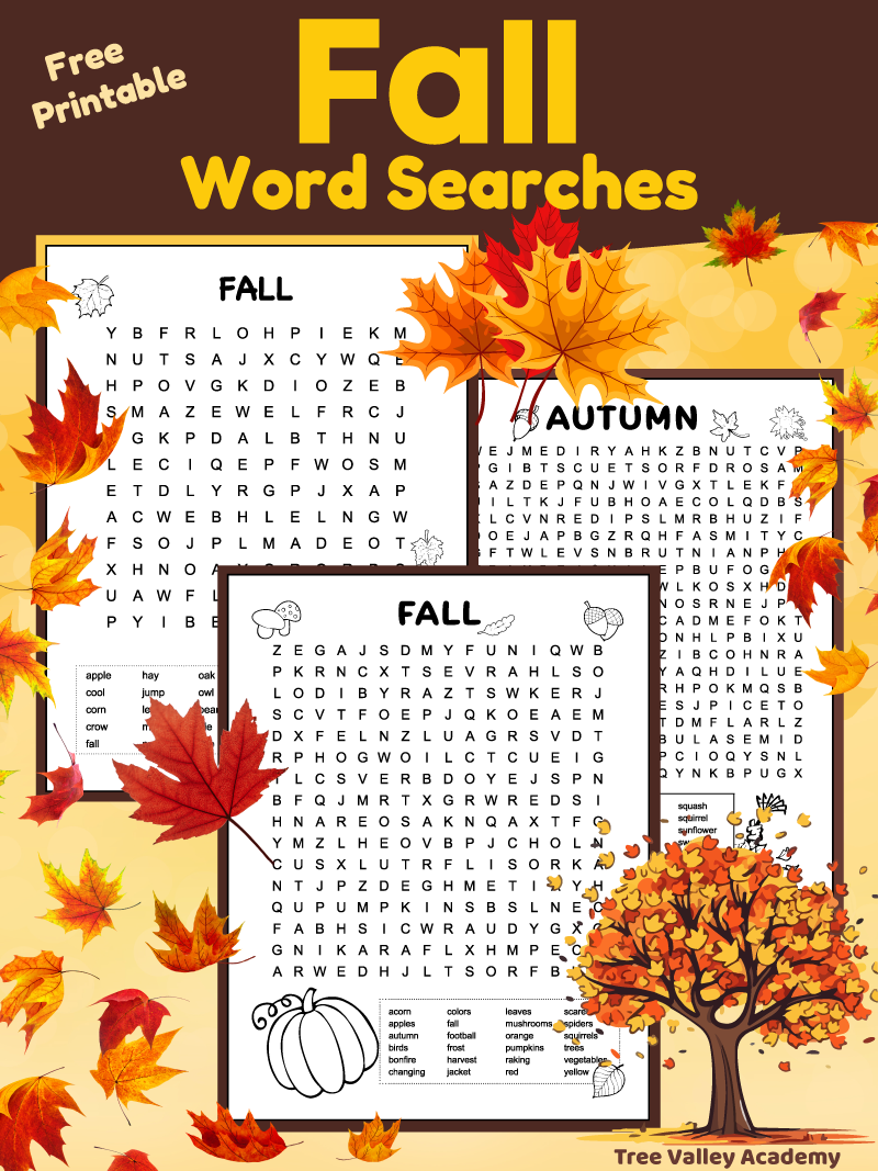 Printable Fall Word Search Puzzles Printable Fall Word Search Puzzles