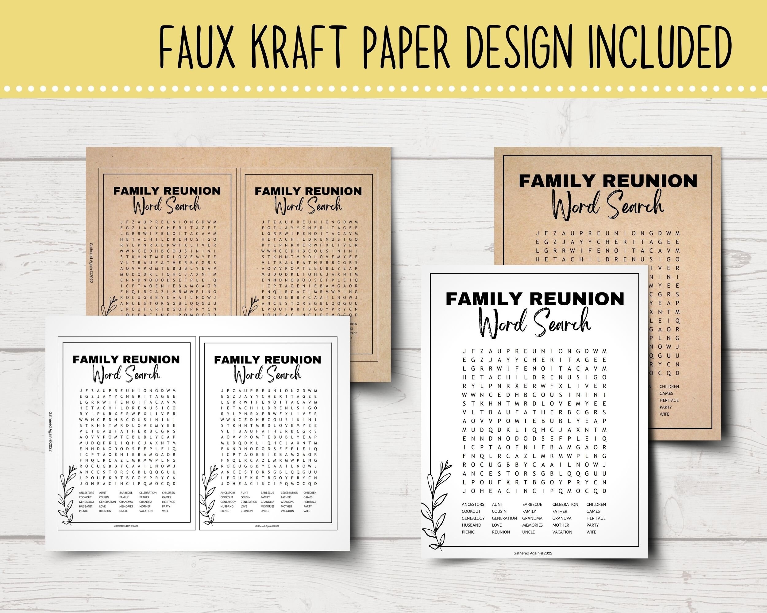 Printable Family Reunion Word Search Printable Family Reunion Games Family Reunion Party Games Printable Family Word Search Etsy