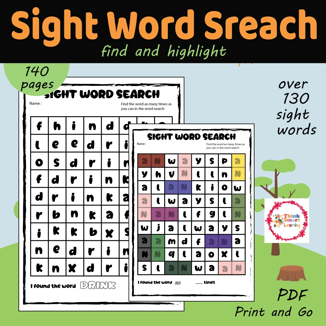 Printable Kindergarten Sight Words Search Worksheets High Frequency Words Made By Teachers