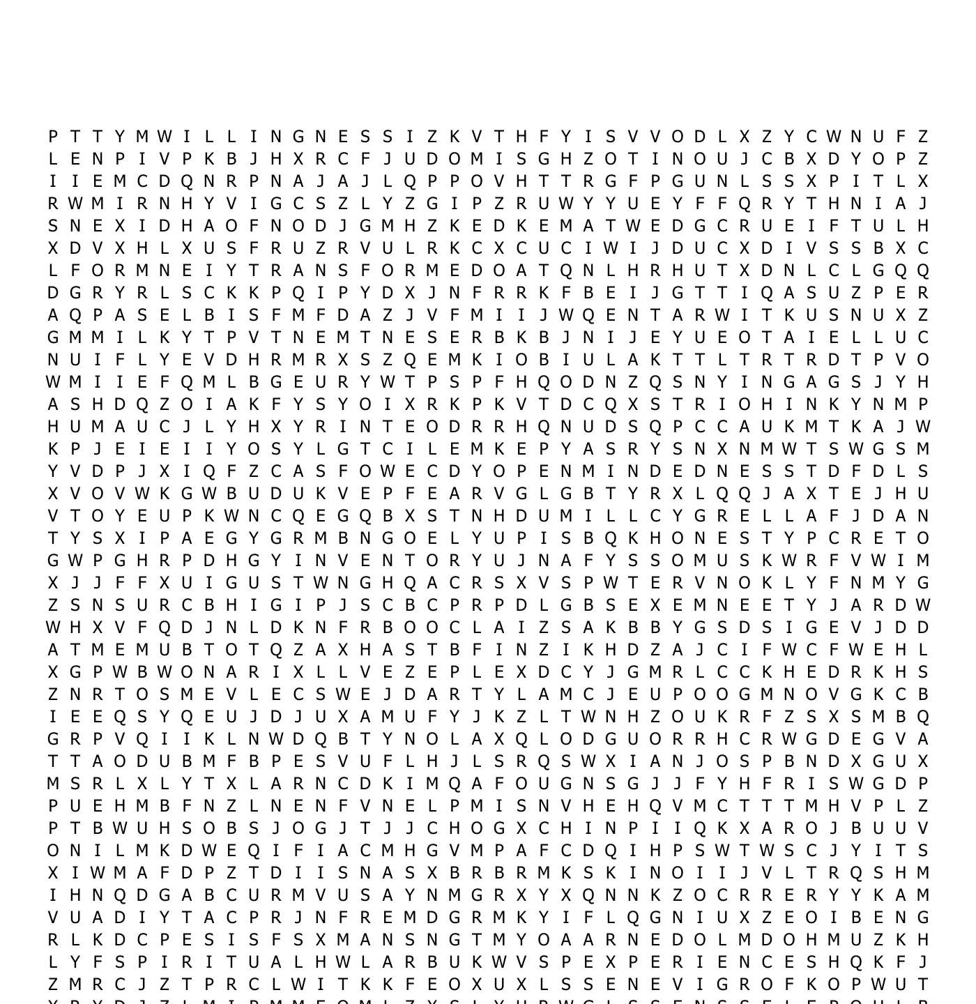 Recovery Word Search