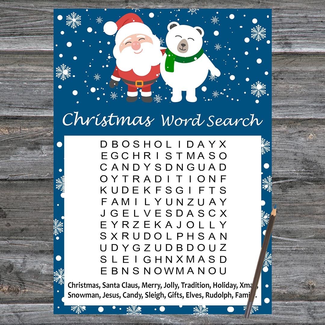 Santa Polar Bear Christmas Card Christmas Word Search Game Printable By SweetDesign TheHungryJPEG Santa Polar Bear Christmas Card Christmas Word Search Game Printable By SweetDesign TheHungryJPEG