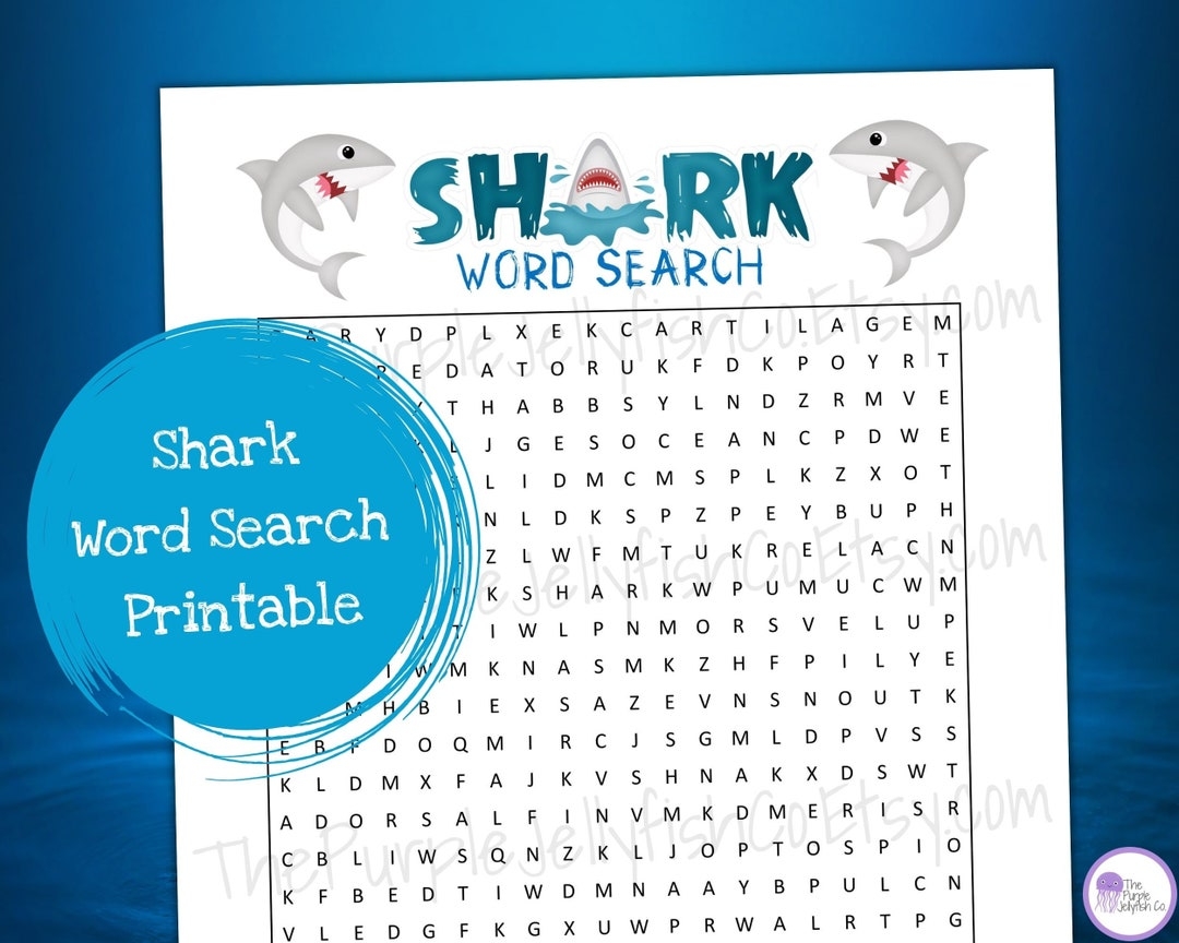 Shark Word Search Printable