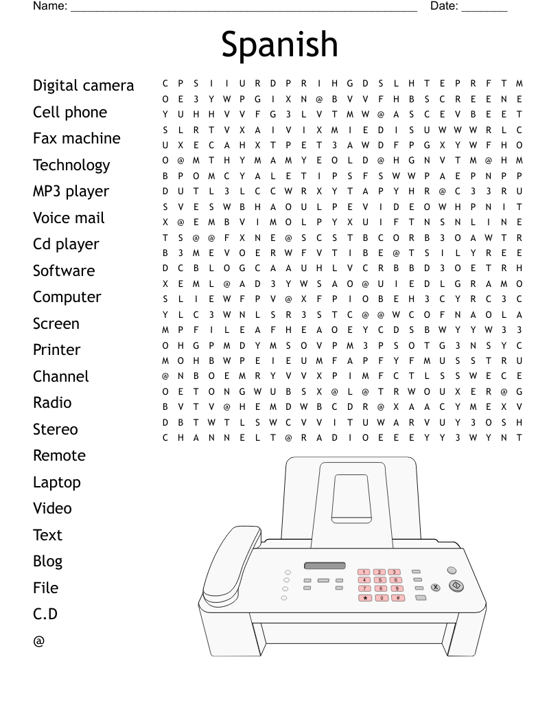 Printable Spanish Word Search For Adults