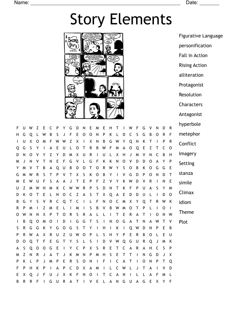 Story Elements Word Search WordMint