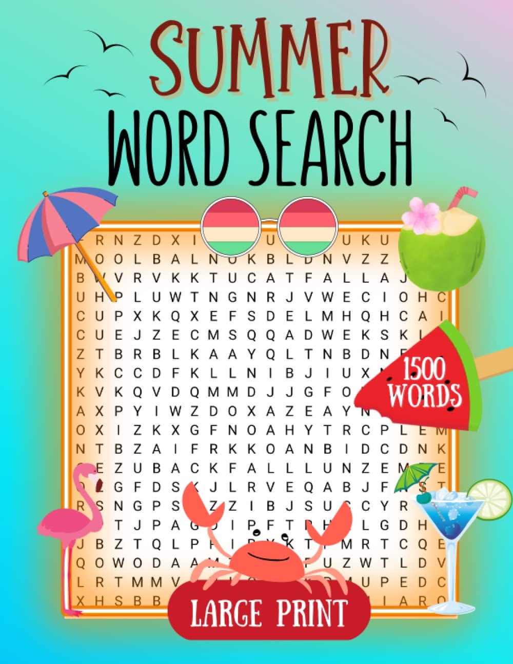 Summer Word Search Large Print Summer Large Print Word Find Puzzles For Adults U0026 Seniors Bright Matthew L 9798388775313 Amazon Books
