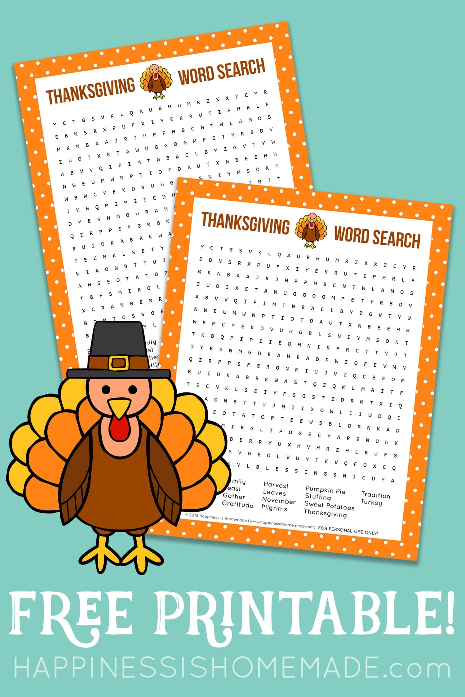 Thanksgiving Word Search Free Printables