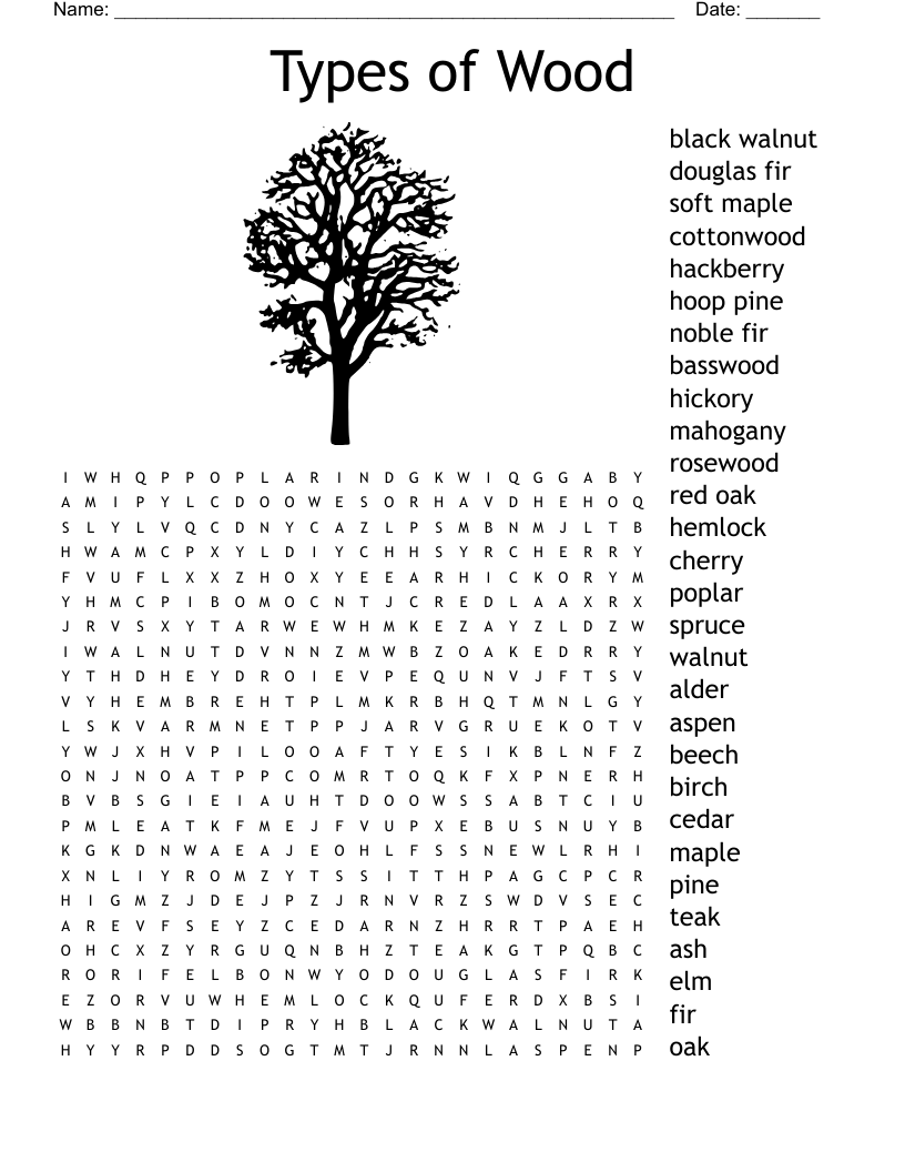 Trees Word Search WordMint
