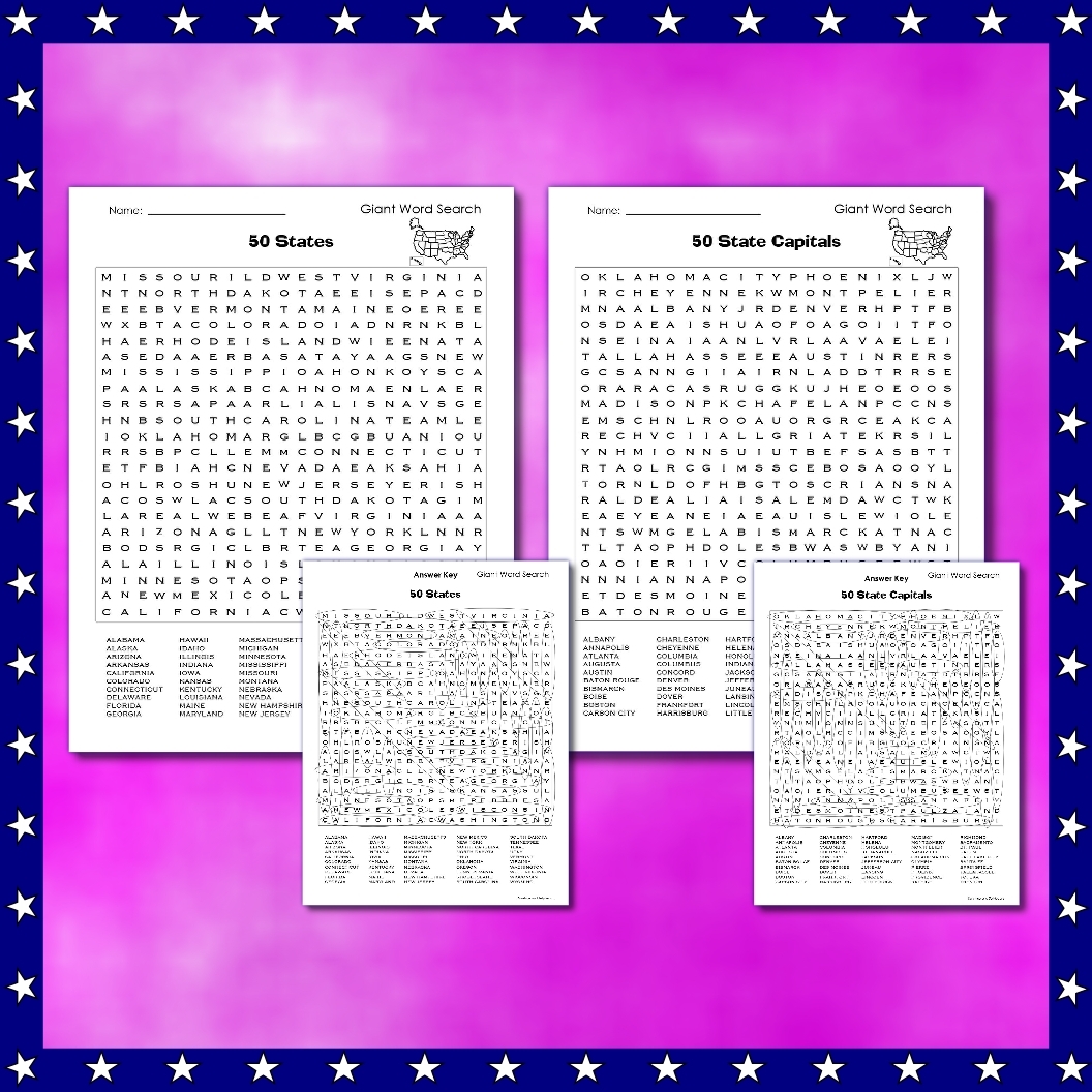 State Capitals Word Search Printable