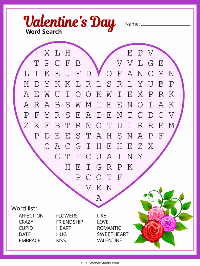 Valentine s Day Word Search Free Printable PDF Puzzles Free Printables Monograms Design Tools Patterns U0026 DIY Projects