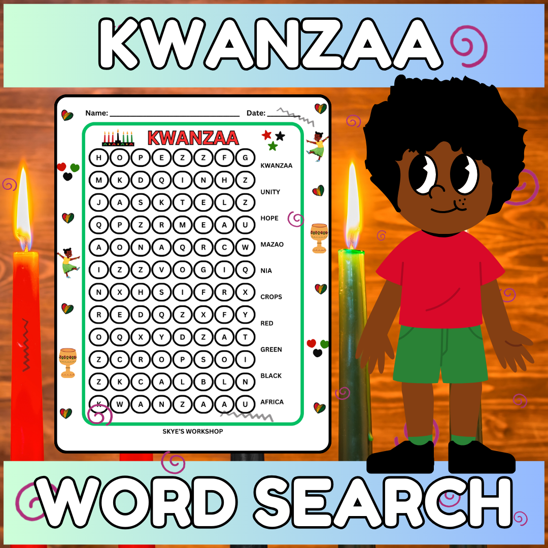 What Is Kwanzaa Word Search And Writing Activity To Celebrate The 
