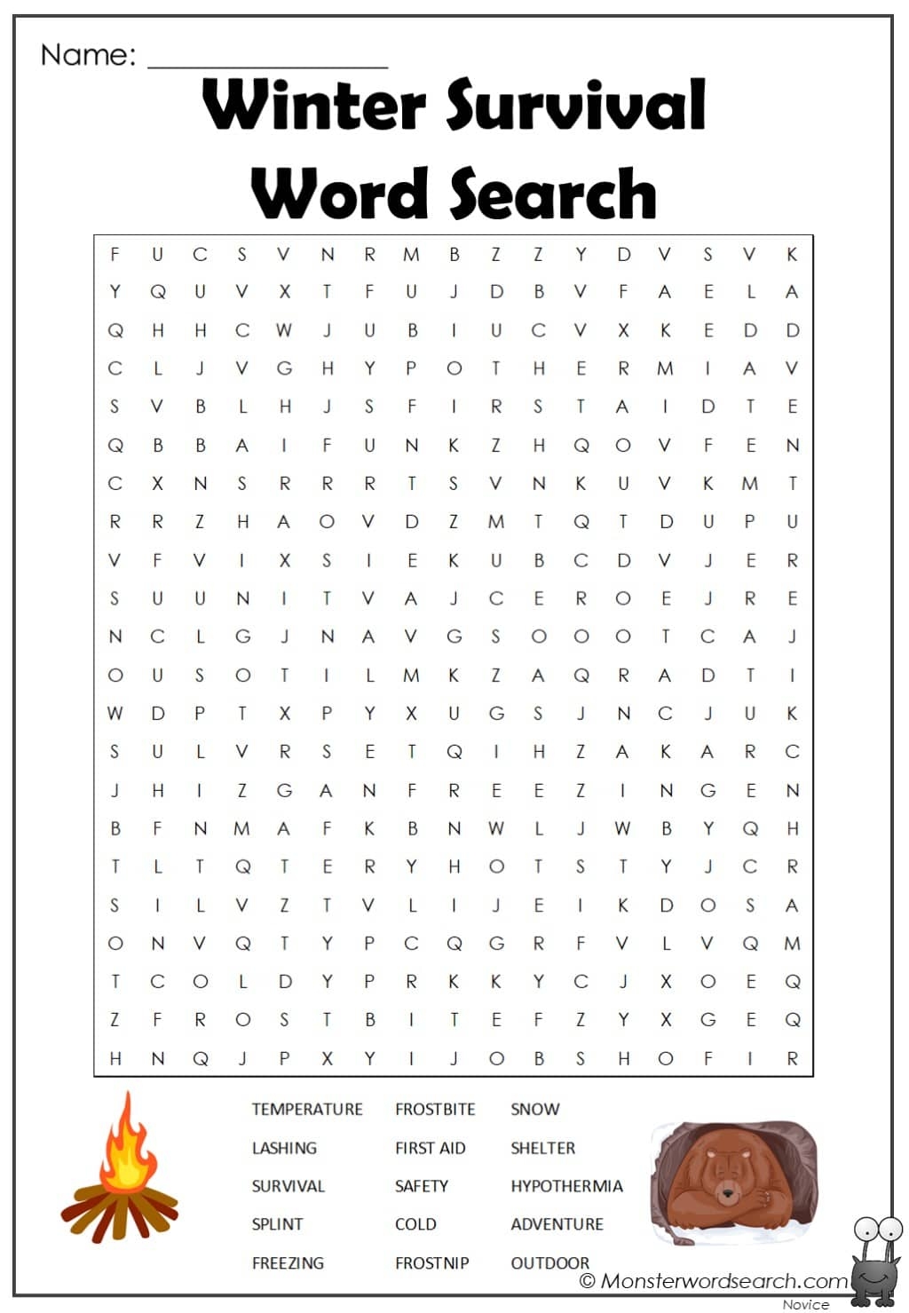 Free Printable Winter Word Searches