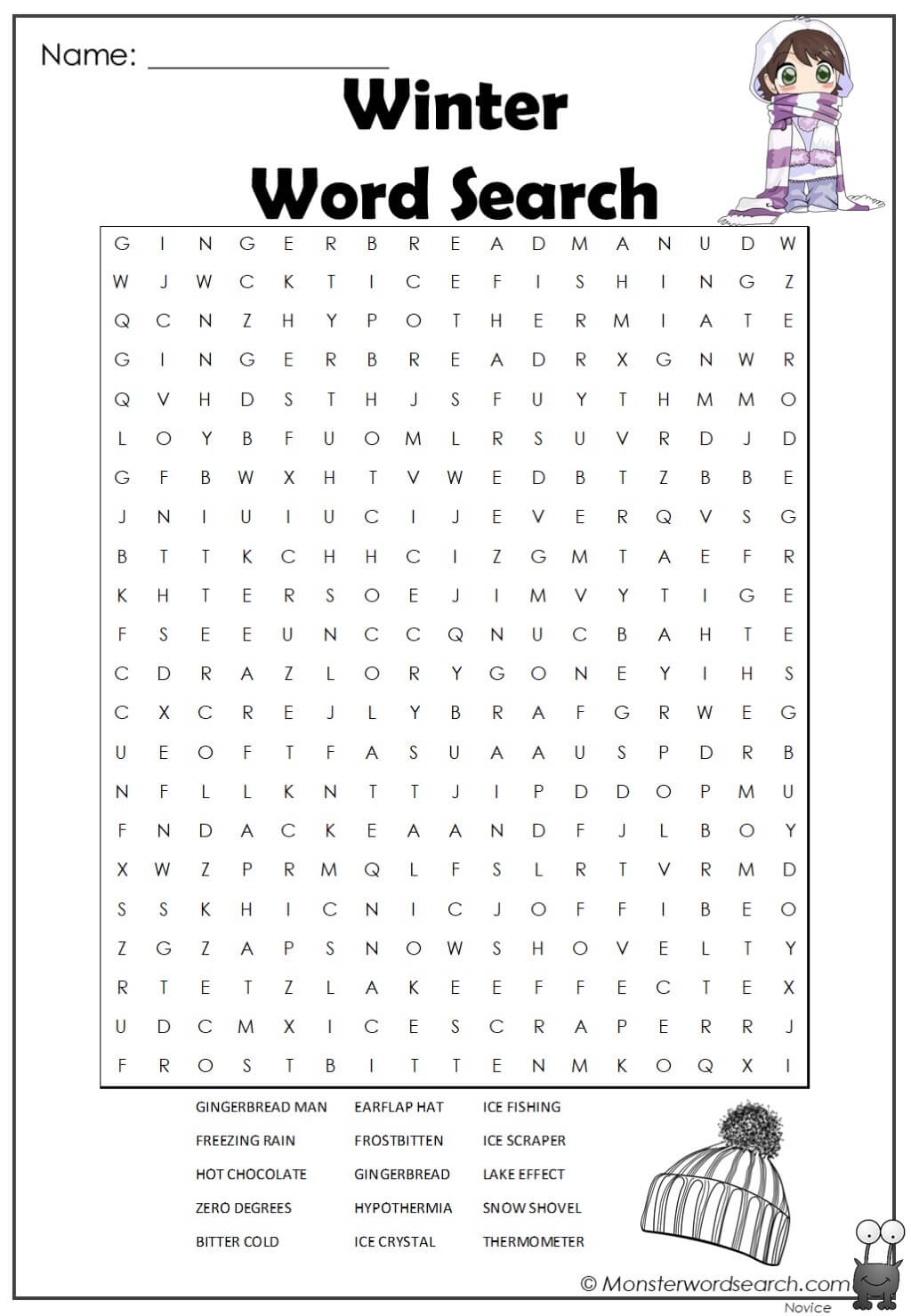Winter Word Search 2 Monster Word Search