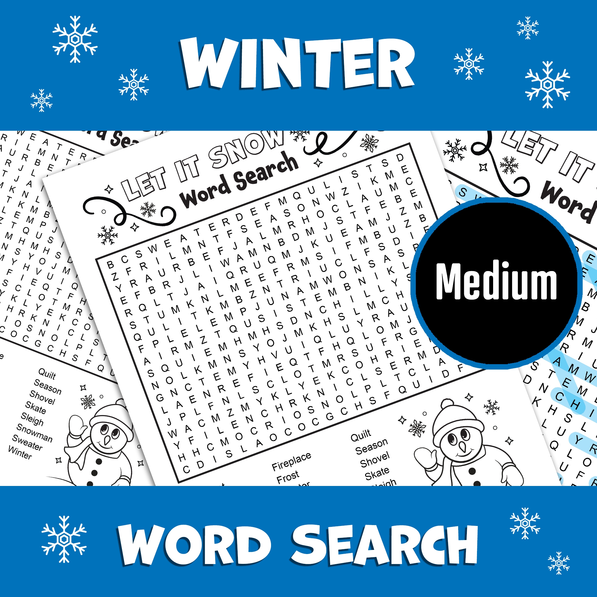 Printable Winter Word Search Puzzles
