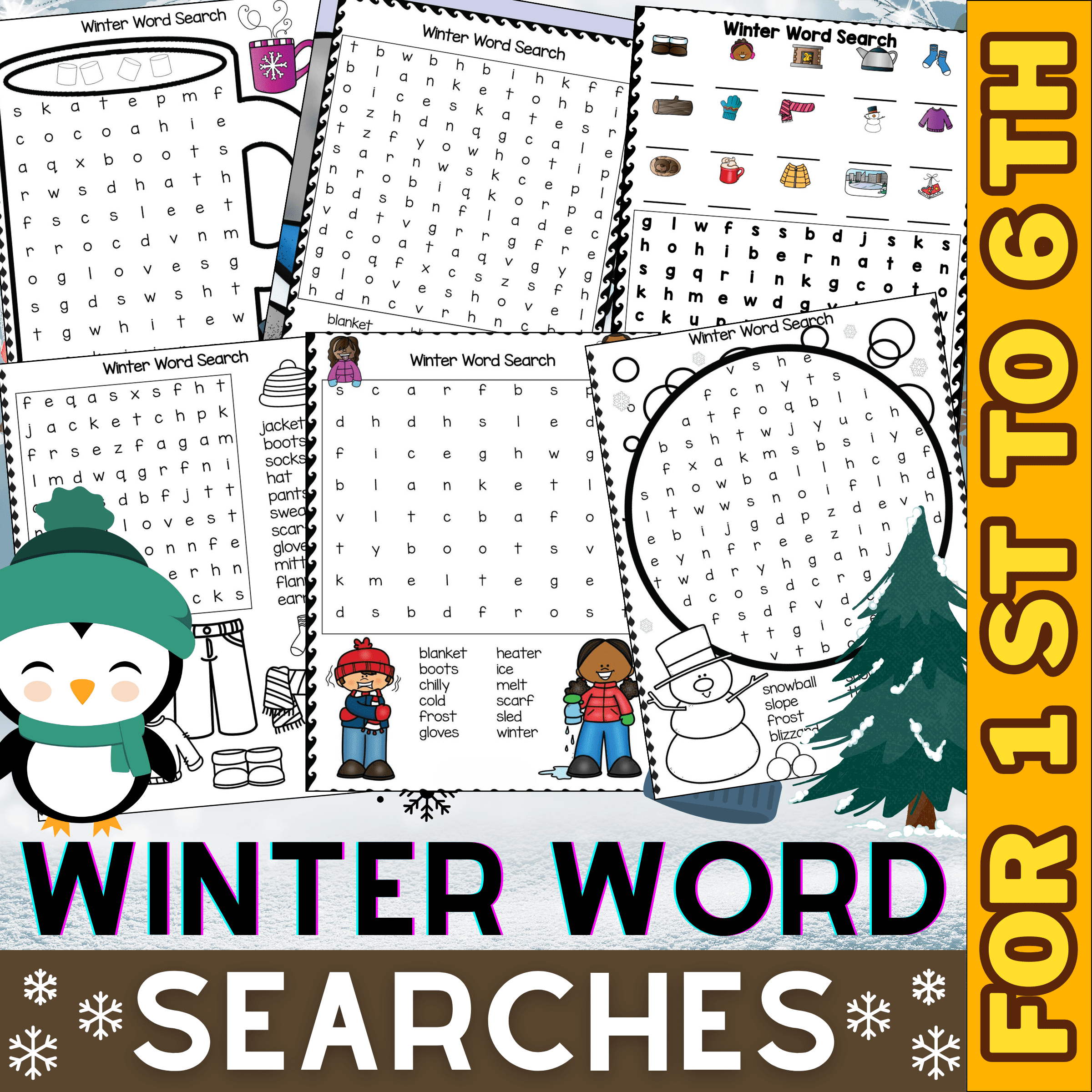 Winter Word Search Winter Activities K 1st 2nd 3rd 4th 5th U0026 6th Grade Made By Teachers