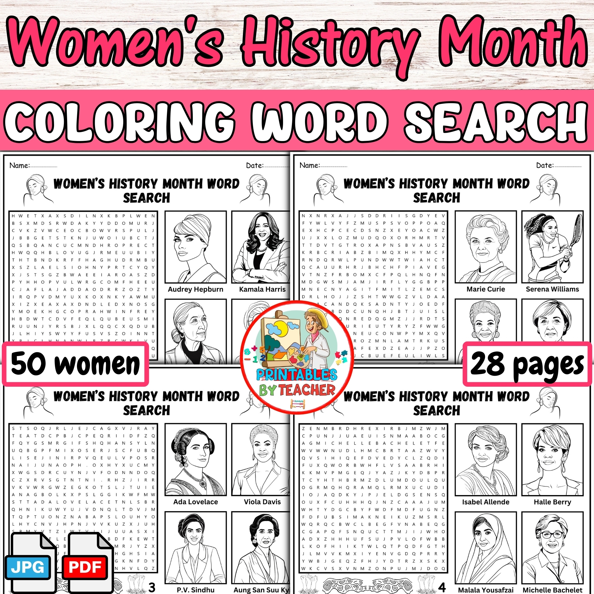 Women's History Word Search Printable