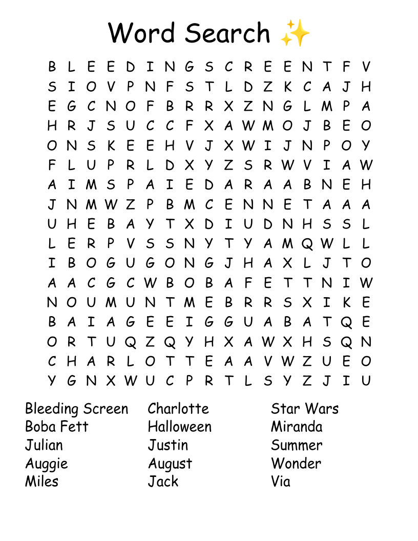 Free Printable Costome Word Searches